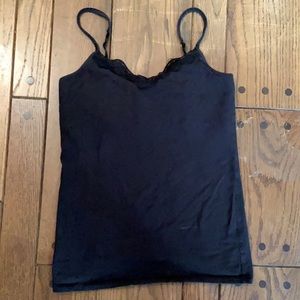 Black Camisole with Lace Trim